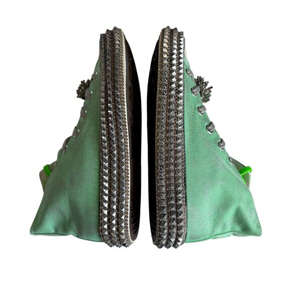 NAN-KU Couture Cruise Spring Mint Hi-Top Studded Embellished Sneakers sz 39 NEW - Picture 4 of 10
